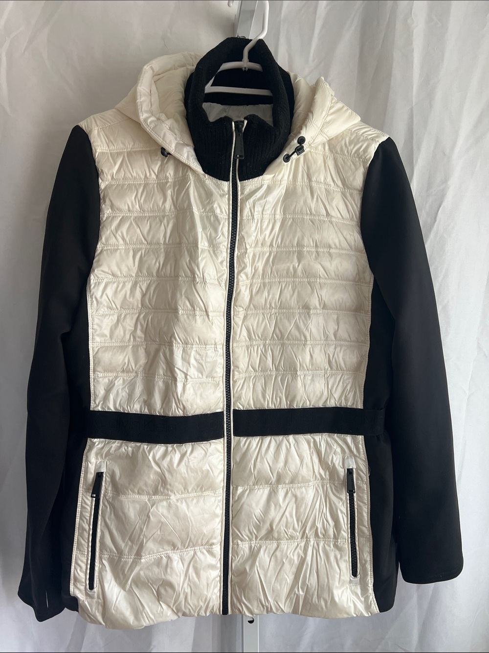 Calvin Klein Two-Tone Performance Jacket in White and Black
